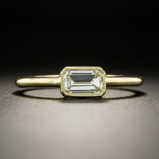 Estate .59  Carat Emerald Cut Diamond Solitaire Ring - 3