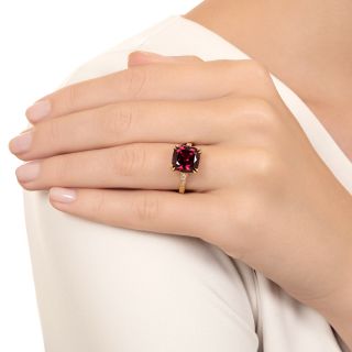 Estate 6.23 Carat Garnet Solitaire Ring