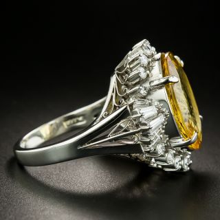 Estate 6.40 Carat Beryl and Diamond Cocktail Ring