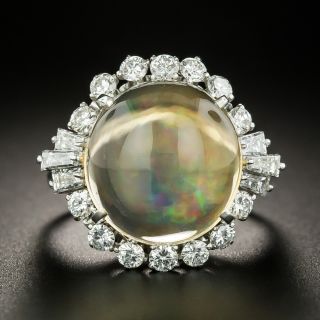 Estate 6.45 Carat Mexican Opal and Diamond Ring - 2