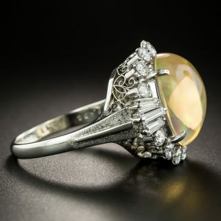 Estate 6.45 Carat Mexican Opal and Diamond Ring