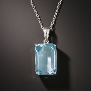 Estate 6.60 Carat Aquamarine Solitaire Pendant - 2