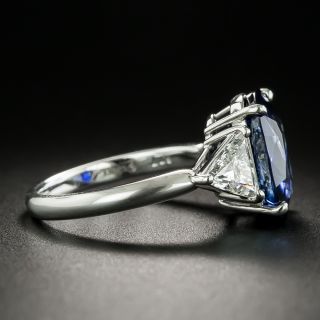 Estate 6.77 Carat Royal Blue Ceylon Sapphire and Diamond Ring