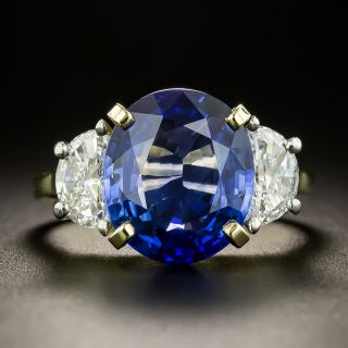 Estate 6.81 Carat Ceylon Sapphire and Diamond Ring - 2