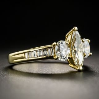 Estate .60 Carat Fancy Light Yellow Marquise Diamond Ring