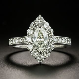 Estate .60 Carat Marquise-Cut Diamond Halo Ring - 2