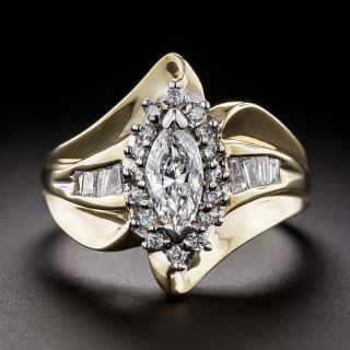 Estate .60 Carat Marquise Diamond Halo Ring - 3