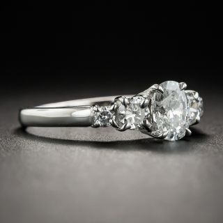 Estate .60 Carat Oval Diamond Platinum Engagement Ring