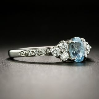 Estate .61 Carat Aquamarine and Diamond Ring
