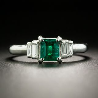 Estate .61 Carat Emerald and Diamond Ring - 2