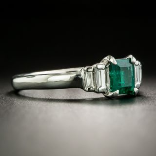 Estate .61 Carat Emerald and Diamond Ring