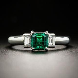 Estate .62 Carat Emerald and Diamond Ring - 1