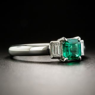 Estate .62 Carat Emerald and Diamond Ring