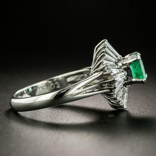 Estate .65 Carat Emerald and Diamond Ballerina Ring