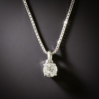 Estate .65 Carat European-Cut Diamond Solitaire Pendant - 3