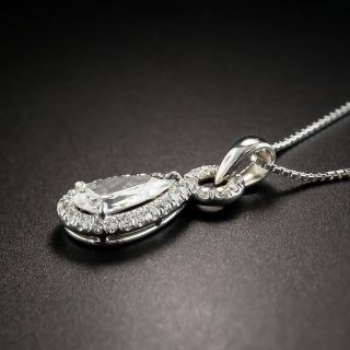 Estate .65 Carat Pear-Shaped Platinum Diamond Drop
