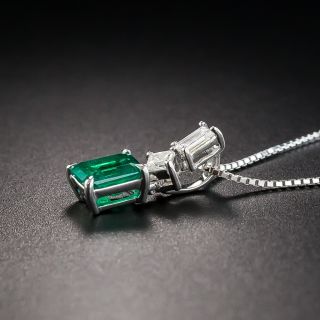 Estate .66 Carat Emerald and Diamond Drop