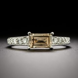 Estate .68 Carat Emerald-Cut Cognac Diamond Ring - 2