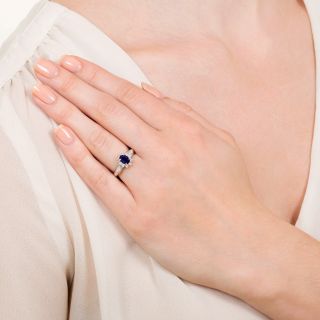 Estate .68 Carat No-Heat Sapphire and Diamond Ring