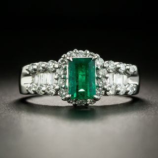 Estate .69 Carat Emerald and Diamond Ring - 1