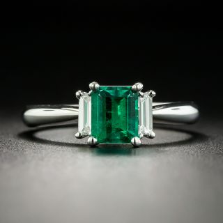 Estate .69 Carat Emerald and Diamond Ring - 1