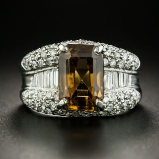 Estate 7.00 Carat Brown Zircon and Diamond Ring - 3