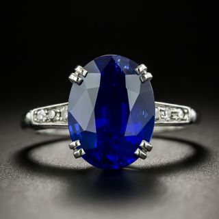 Estate 7.03 Carat Ceylon Sapphire and Diamond Ring - GIA - 2