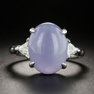 Estate 7.40 Carat Lavender Jade and Diamond Ring  - 3