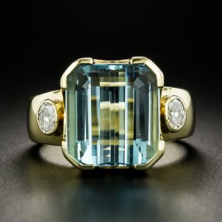 Estate 7.55 Carat Aquamarine and Diamond Ring - 2