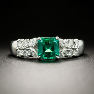 Estate .70 Carat Colombian Emerald and Diamond Ring - 3