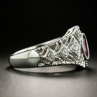 Estate .71 Carat Ruby Filigree Ring
