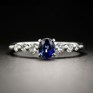 Estate .73 Carat Burmese No-Heat Sapphire and Diamond Ring - 1