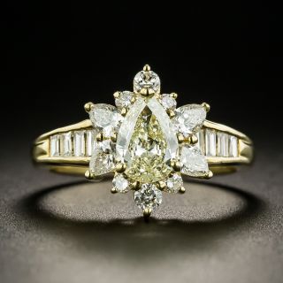 Estate .73 Carat Pear-Cut Diamond Ring - 2