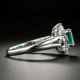 Estate .74 Carat Emerald and Diamond Ring