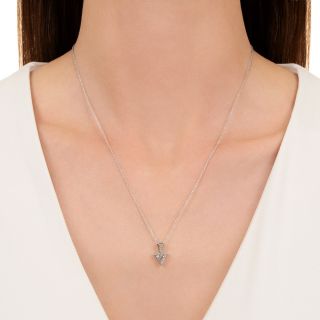 Estate .74 Carat Triangle And Baguette Diamond Pendant 