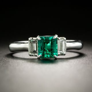 Estate .75 Carat Emerald and Diamond Ring - 2