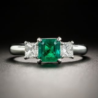 Estate .75 Carat Emerald and Diamond Ring - 1