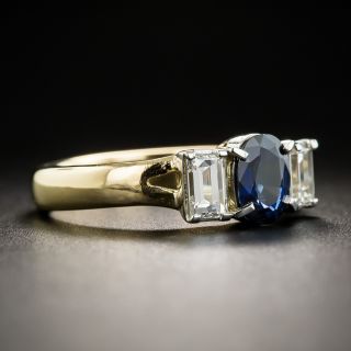 Estate .75 Carat Sapphire and Diamond Engagement Ring