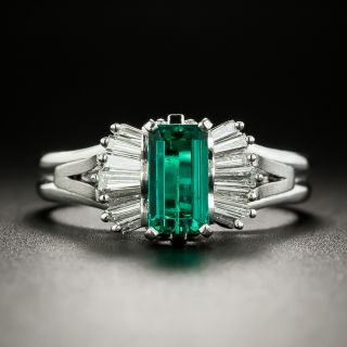 Estate .76 Carat Emerald and Diamond Bow Ring - 3
