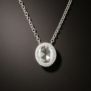 Estate .76 Carat Rose-Cut Diamond Halo Necklace - 2