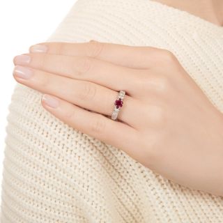 Estate .76 Carat Ruby and Diamond Ring