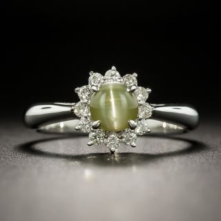 Estate .77 Carat Cat's-Eye Chrysoberyl and Diamond Ring - 2