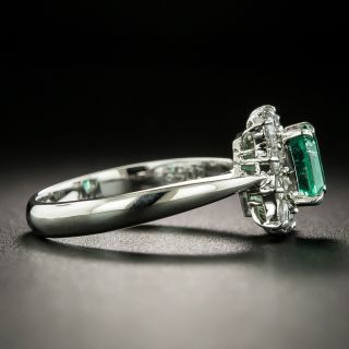 Estate .78 Carat Emerald and Diamond Cluster Ring