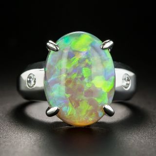 Estate 8.00 Carat Opal and Diamond Ring - 1