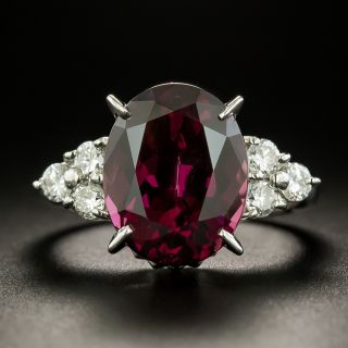 Estate 8.01 Carat Rhodolite Garnet and Diamond Ring  - 1