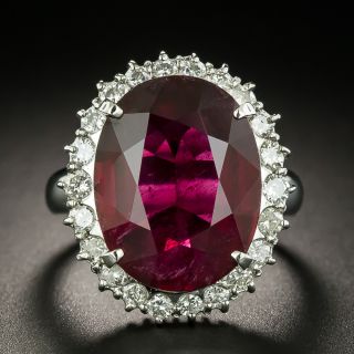 Estate 8.08 Carat Rubellite and Diamond Ring - 2