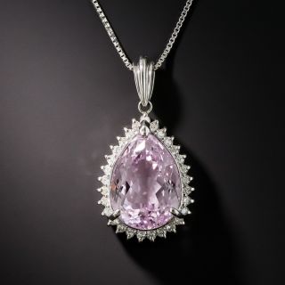Estate 8.28 Carat Kunzite and Diamond Pendant - 2