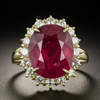 Estate 8.39 Carat Ruby and Diamond Ring - GIA - 2