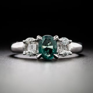 Estate .83 Carat Oval Alexandrite and Diamond Ring - 3