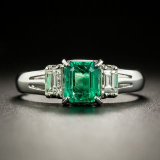 Estate .83 Emerald and Diamond Ring - 2